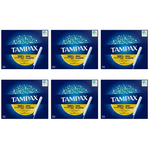 Tampax Tampons Applicator Regular 20 Pack (Bulk Buy Pack Of 6)