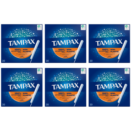 Tampax Tampons Applicator Super Plus 20 Pack (Bulk Buy Pack Of 6)