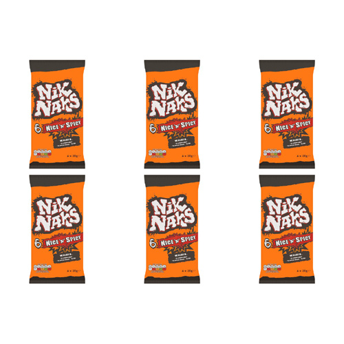 KP Nik Naks Nice 'n' Spicy 6 Pack (Bulk Buy Pack Of 6)