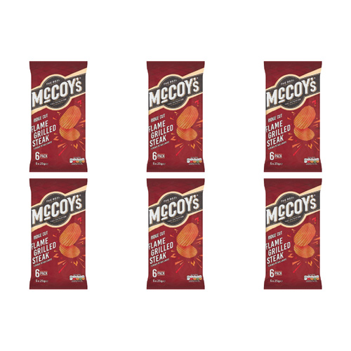 McCoys Flame Grilled Steak 6 Pack (Bulk Buy Pack Of 6)
