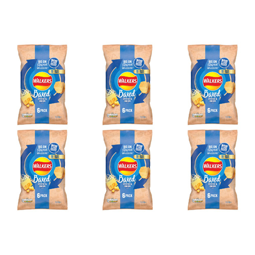 Walkers Baked Cheese and Onion Crisps 6 Pack (Bulk Buy Pack Of 6)