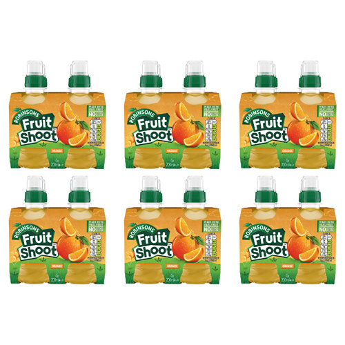 Robinsons Fruit Shoot No Added Sugar Orange 4 Pack (Bulk Buy Pack Of 6)