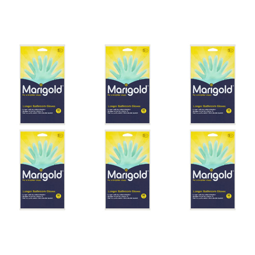 Marigold Bathroom Gloves Medium (Bulk Buy Pack Of 6)