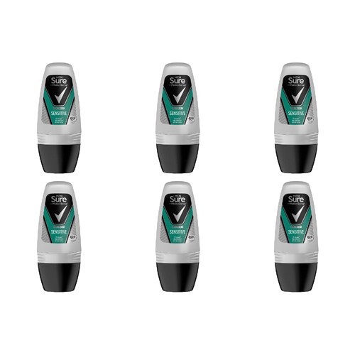 Sure For Men Sensitive Roll On (Bulk Buy Pack Of 6)