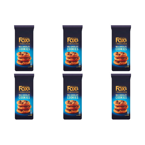Foxs Chunkie Milk Chocolate Chunk Cookies (Bulk Buy Pack Of 6)