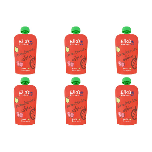 Ellas Kitchen 4 Month Strawberries & Apples (Bulk Buy Pack Of 6)