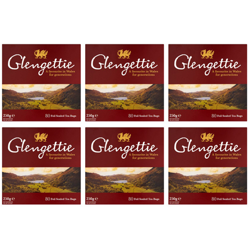 Glengettie 80 Foiled Sealed Tea Bags (Bulk Buy Pack Of 6)