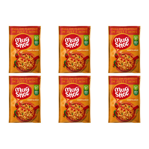Mug Shot Noodle Snack Sweet & Sour (Bulk Buy Pack Of 6)