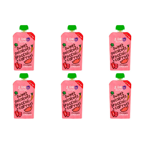 Ellas Kitchen 4 Month Organic Sweet Potato Broccoli & Carrot (Bulk Buy Pack Of 6)