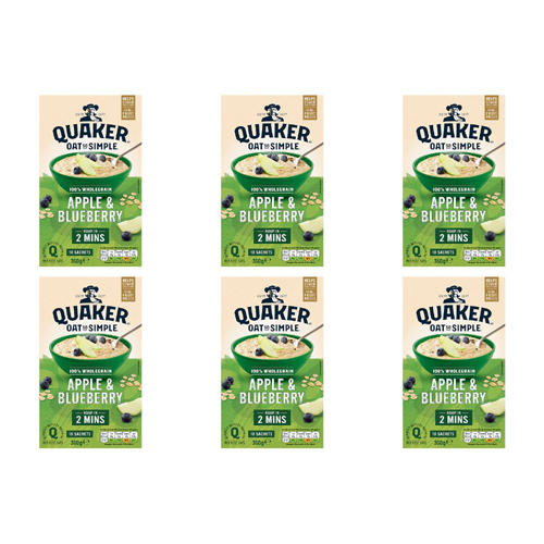 Quaker Oat So Simple Apple and Blueberry (Bulk Buy Pack Of 6)