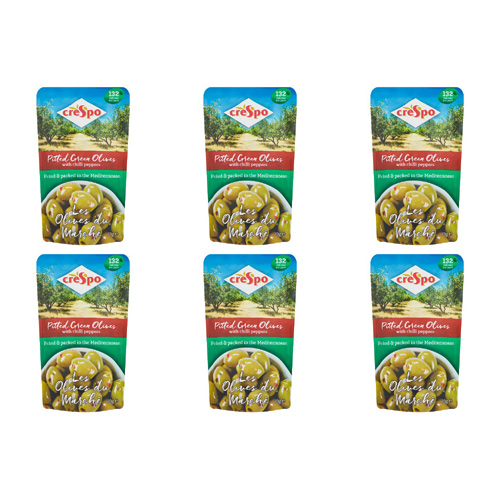 Crespo Olives With Chilli Pepper (Bulk Buy Pack Of 6)