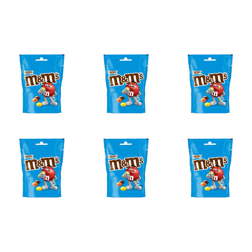 M & Ms Crispy Pouch (Bulk Buy Pack Of 6)