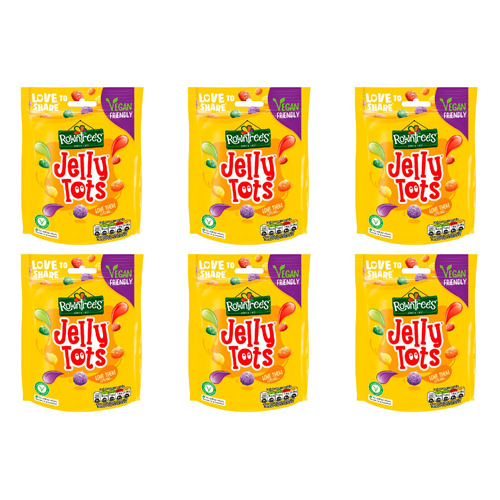 Rowntrees Jelly Tots Sharing Bag (Bulk Buy Pack Of 6)