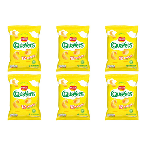 Walkers Quavers Cheese 12 Pack (Bulk Buy Pack Of 6)