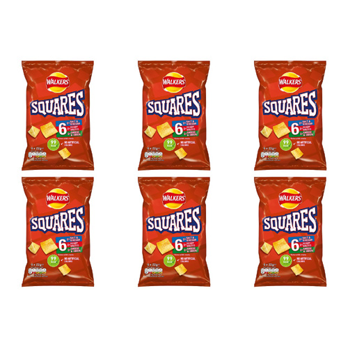 Walkers Square Crisps Assorted 6 Pack (Bulk Buy Pack Of 6)