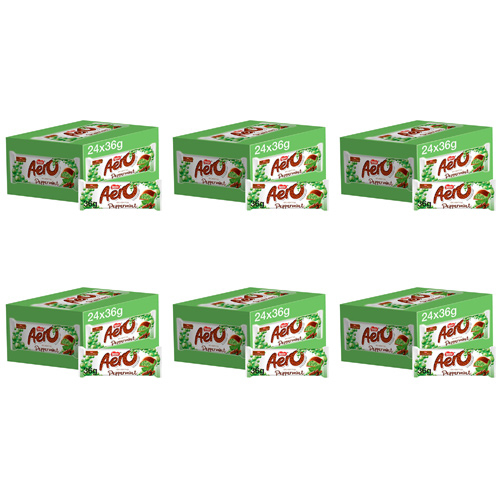 Nestle Aero Bubbly Peppermint Bar - 24 x 36g (Bulk Buy Pack Of 6)