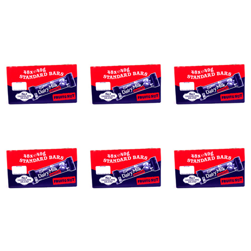 Cadbury Dairy Milk Fruit & Nut - 48 x 49g (Bulk Buy Pack Of 6)