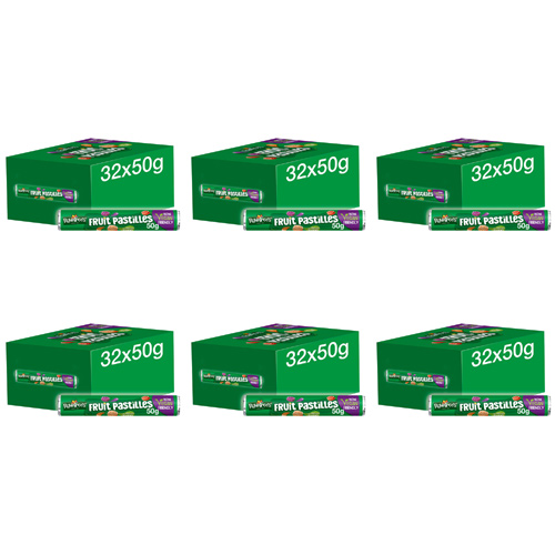 Rowntree Fruit Pastilles Roll - 32 x 50g (Bulk Buy Pack Of 6)