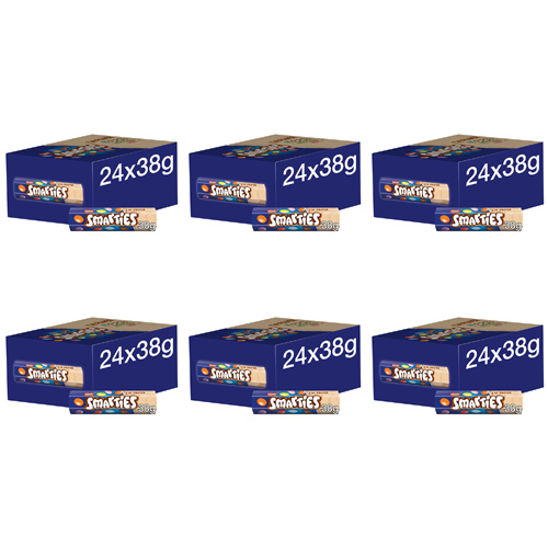 Nestle Smarties Hexatube - 24 x 38g (Bulk Buy Pack Of 6)