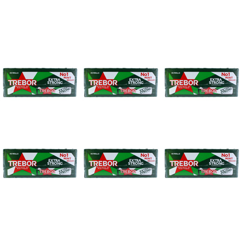 Trebor Ex Strong Mint Roll - 40 x 40g (Bulk Buy Pack Of 6)