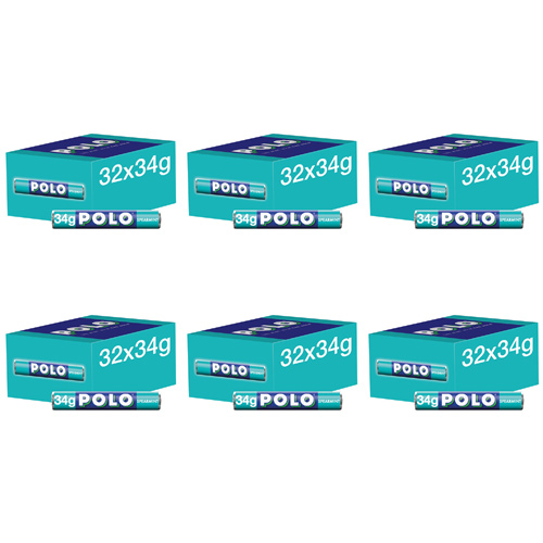 Polo Spearmint - 32 x 34g (Bulk Buy Pack Of 6)