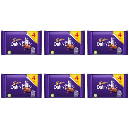 Cadbury Dairy Milk 4 Pack (Bulk Buy Pack Of 6)