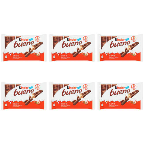Kinder Bueno Milk and Hazelnut 4 Pack (Bulk Buy Pack Of 6)