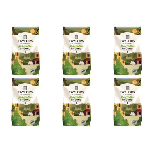 Taylors Rich Italian Ground Coffee (Bulk Buy Pack Of 6)