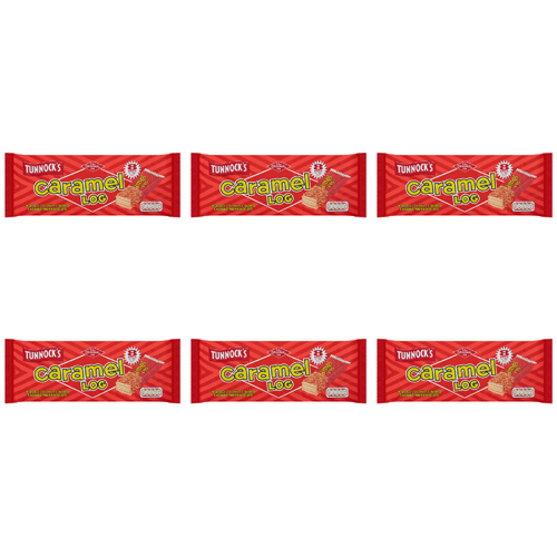 Tunnocks Caramel Log 8 Pack (Bulk Buy Pack Of 6)