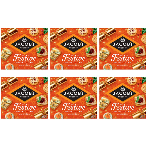 Jacobs Christmas Biscuits for Cheese (Bulk Buy Pack Of 6)