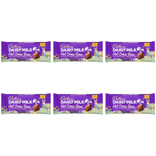 Cadbury Dairy Milk Hot Cross Bun Bar (Bulk Buy Pack Of 6)