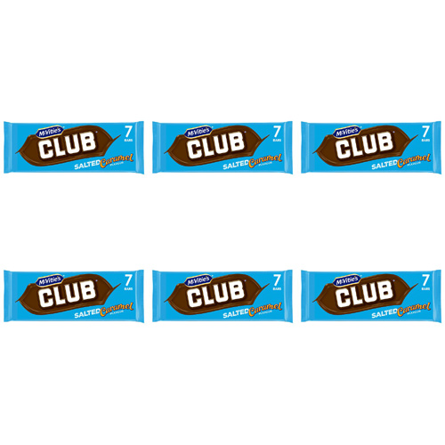 Mcvities Club Biscuits Salted Caramel 7 Pack (Bulk Buy Pack Of 6)