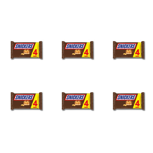 Mars Snickers 4 Pack (Bulk Buy Pack Of 6)