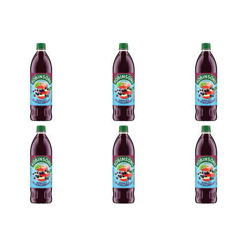 Robinsons No Added Sugar Apple & Blackcurrant Squash (Bulk Buy Pack Of 6)