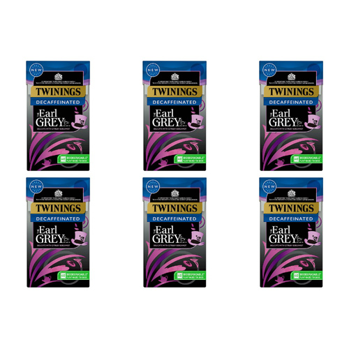 Twinings Earl Grey Decaffeinated Tea Bags 40 (Bulk Buy Pack Of 6)