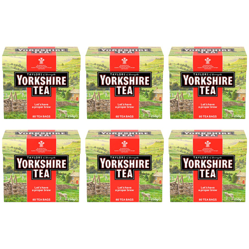 Yorkshire Tea Bags 80s (Bulk Buy Pack Of 6)