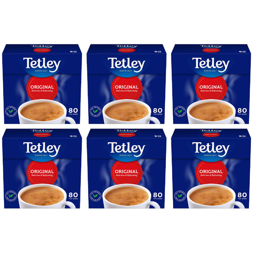 Tetley Tea Bags 80 (Bulk Buy Pack Of 6)