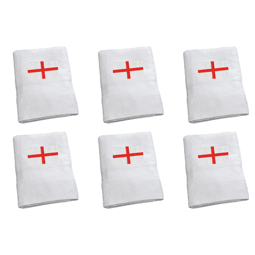 Luxury Cotton Bath Towel with Saint Georges Cross Embroidered Logo (Bulk Buy Pack Of 6)