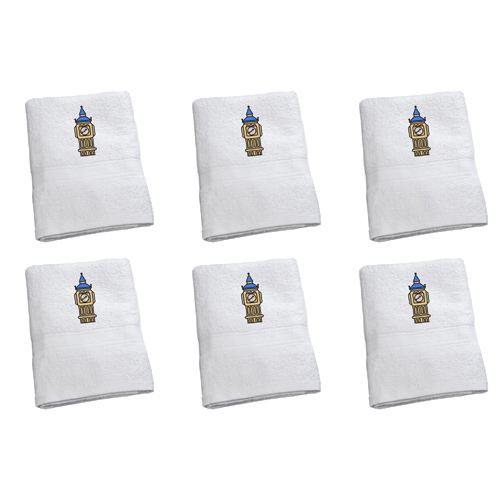 Luxury Cotton Bath Towel with Big Ben Embroidered Logo (Bulk Buy Pack Of 6)