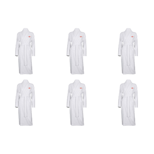 Luxury Bathrobe with Saint Georges Cross Embroidered Logo (Bulk Buy Pack Of 6)