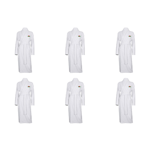 Luxury Bathrobe with Welsh Flag Embroidered Logo (Bulk Buy Pack Of 6)