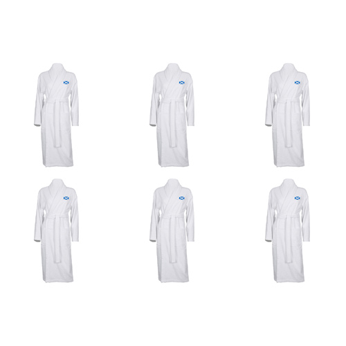 Luxury Bathrobe with Scottish Flag Embroidered Logo (Bulk Buy Pack Of 6)