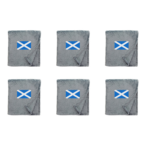 Shimmering Snuggle Blanket with Scottish Flag Embroidered Logo (Bulk Buy Pack Of 6)