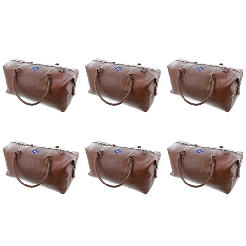 Faux Leather Holdall and Shoulder Strap with Scottish Flag Embroidered Logo (Bulk Buy Pack Of 6)