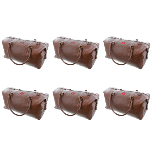 Faux Leather Holdall and Shoulder Strap with Bus Sign Embroidered Logo (Bulk Buy Pack Of 6)