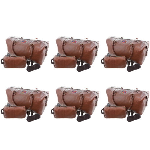 Faux Leather Holdall and Wash Bag Travel Set with London Underground Embroidered (Bulk Buy Pack Of 6)
