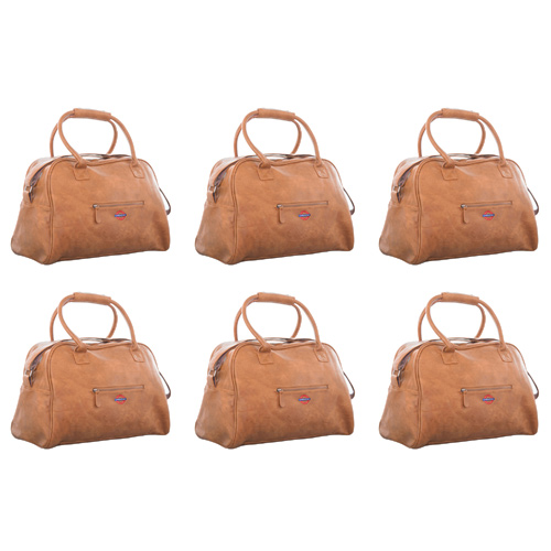 Faux Leather Overnight Bag and Shoulder Strap with London Underground Embroidere (Bulk Buy Pack Of 6)