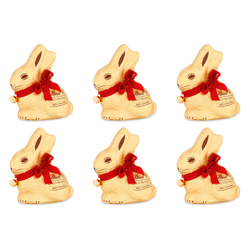 Lindt Hollow Gold Bunny (Bulk Buy Pack Of 6)