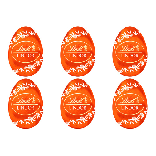 Lindt Lindor Filled Orange Chocolate Egg (Bulk Buy Pack Of 6)