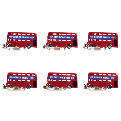 London Bus Keyring Metal (Bulk Buy Pack Of 6)